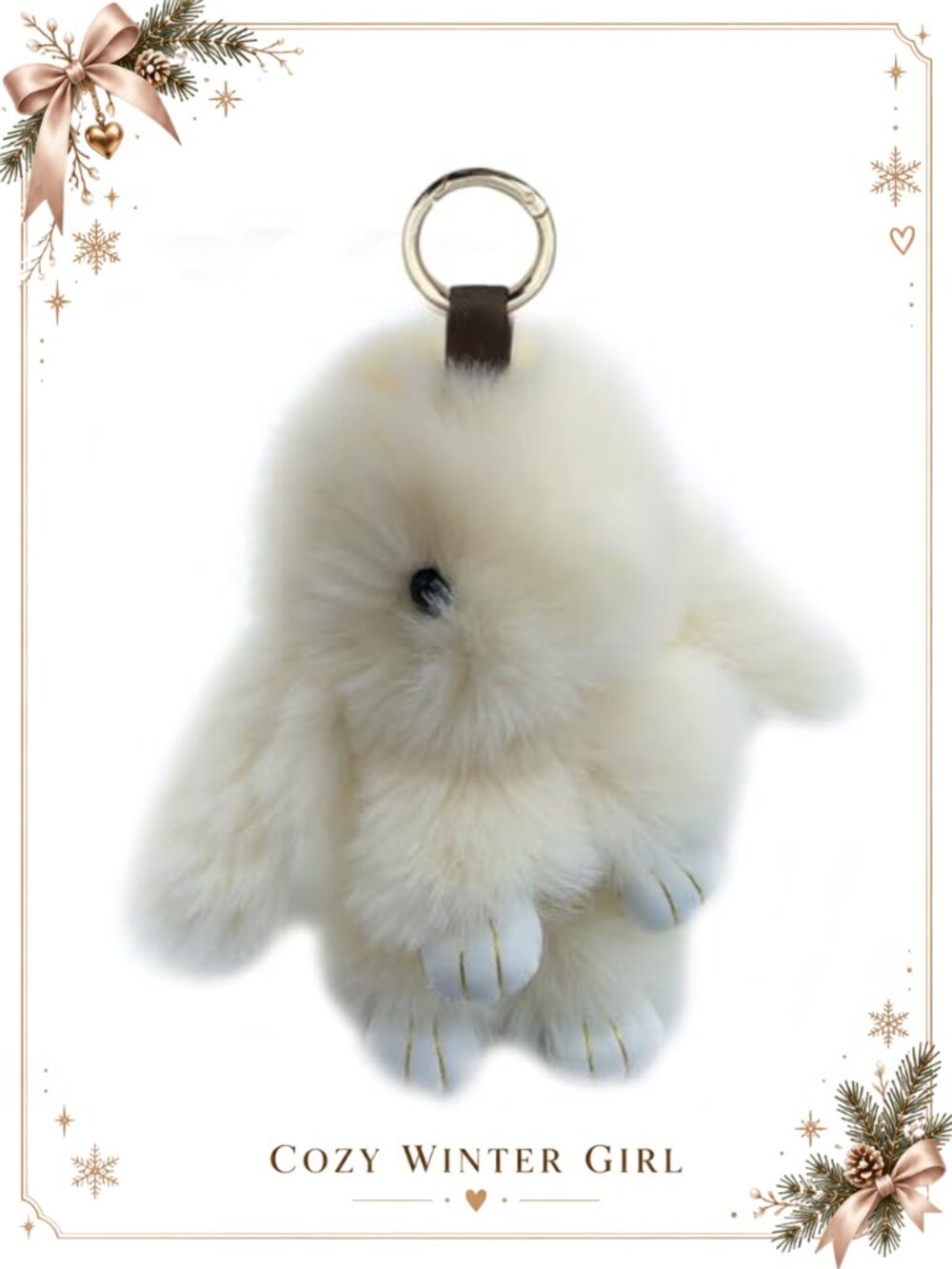 Bunny Keychain Cute Rabbit Artificial Fur Keyring Bag Charm